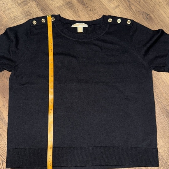 NWT! MICHAEL KORS Black Blouse with Gold Accents - Picture 2 of 6